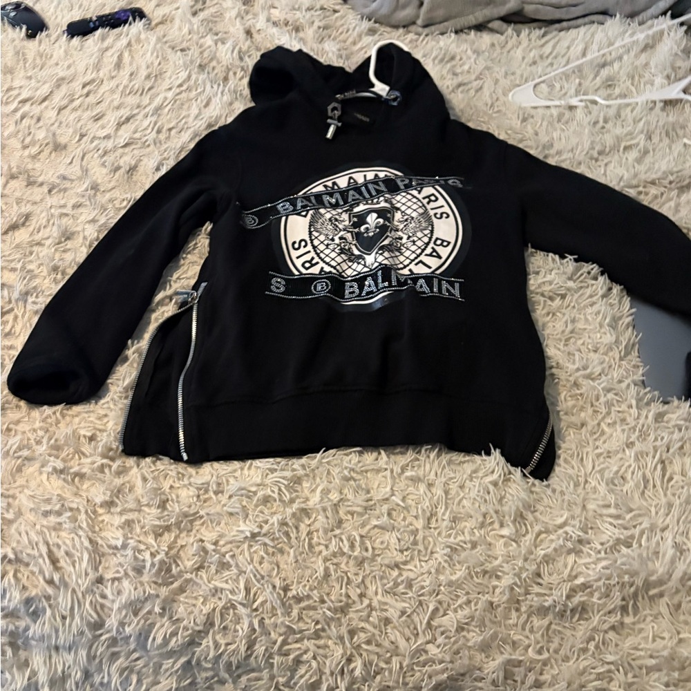 Balmain Black Hoodie with Logo